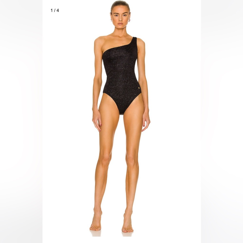 BALENCIAGA
Asymmetric One Piece Swimsuit in black lurex- NWT - size medium